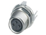 Conector M8 mamă 3 pini, 4A, 48V, IP67 - Ecranat, Soclu