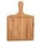 Platou Pufo din lemn de bambus cu maner pentru servire alimente, aperitive, pizza, 36 x 24 cm, maro