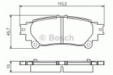 Set placute frana,frana disc TOYOTA PRIUS PLUS (ZVW4) (2011 - 2016) BOSCH 0 986 495 174