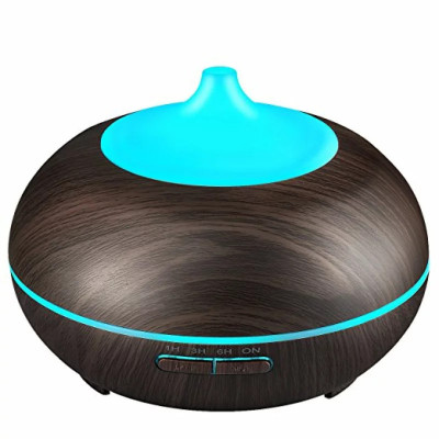 Difuzor aromaterapie cu ultrasunete si lumina LED 7 culori V-Rising VR-N09 550 ml wenge foto