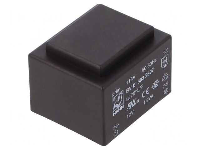 Transformator &Icirc;ncapsulat 1,9VA 115VAC 12V PCB