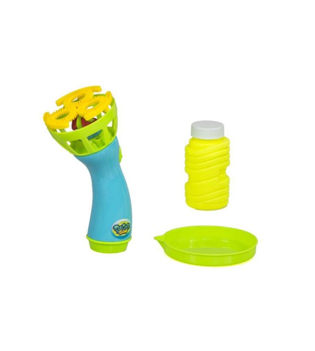 Jucarie interactiva, generator de baloane de sapun model moara de vant, verde - albastru