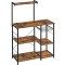 VASAGLE Raft de bucatarie, suport pentru cuptorul cu microunde, cos de sarma, 6 carlige S, 39x90x132cm, maro rustic
