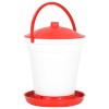 Dozator Automat Apa Pasari Curte vidaXL 18L Rosu - Adapator Pui, Gaini, Rate - Rezistent Intemperii