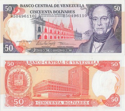 1995 (5 VI), 50 Bol&amp;iacute;vares (P-65er) - Venezuela - stare UNC foto