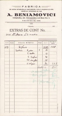 A2751N Fabrica de sobe smălțuițe și nesmălțuite, tuburi engleze și alte, cărămizi refractare și roșii A Beniaminovici, Chișinău, Basarabia foto