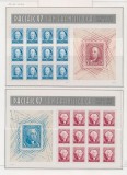 SUA PACIFIC 1997-Blocuri ce contin 12+12 timbre 50c Franklin, 60c Washington, Nestampilat