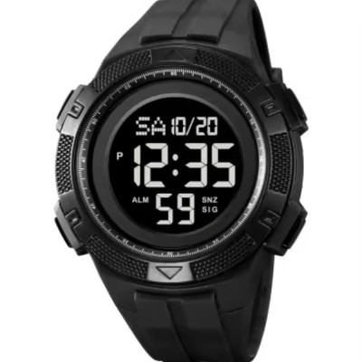 Ceas de mana barbatesc Skmei Casual Digital Alarma Lumina de fundal Sport Afisare data Negru foto