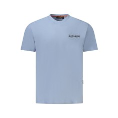 Napapijri Tricou barbati, cu imprimeu grafic pe fata si pe spate, Regular Fit, Albastru deschis, S