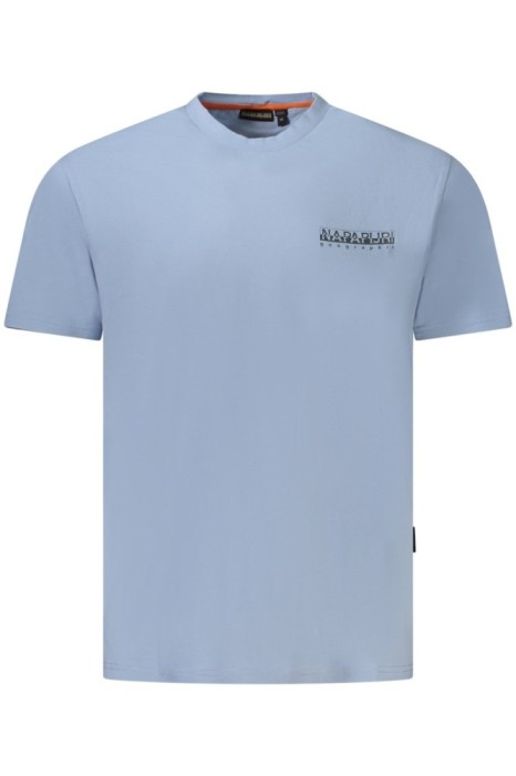 Napapijri Tricou barbati, cu imprimeu grafic pe fata si pe spate, Regular Fit, Albastru deschis, S