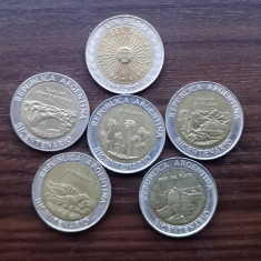 Lot 6 monede comemorative 1 Peso Argentina