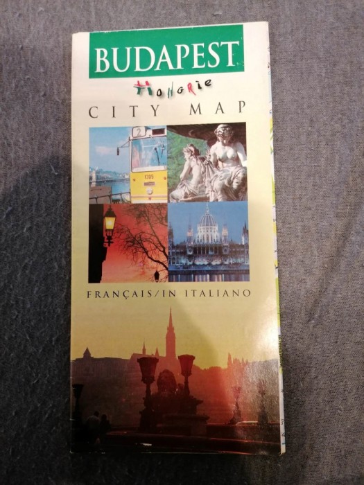 Ungaria - Pliant, Harta turistica Budapesta