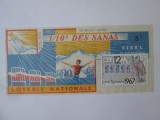 Bilet de loterie timbrat Franta 1967,produsul din imagini