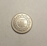 Tunisia 50 Centimes 1916 A Piesa Frumoasa, Africa