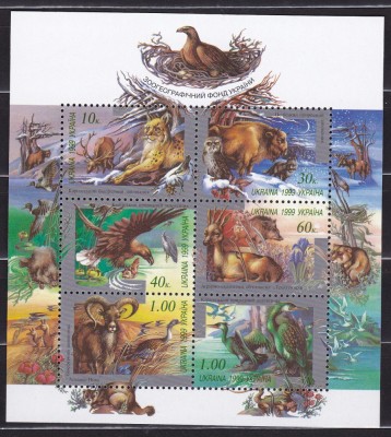 UCRAINA UKRAINA 1999 FAUNA BLOC MNH foto