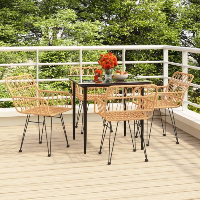 vidaXL Set mobilier de grădină, 5 piese, poliratan
