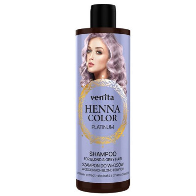 Sampon Henna Color Platinum, pentru par par blond sau incaruntit, Venita 300ml foto