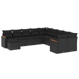 Cumpara ieftin Patio Sofa Set 9-Locuri Black