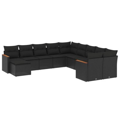 Patio Sofa Set 9-Locuri Black foto