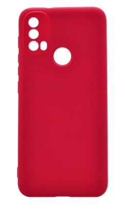 Husa Silicon Silk Touch compatibila cu Motorola Moto E40 4G, interior catifea, Visiniu foto