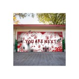 Banner pentru ușa de garaj de Halloween, 6 x 13ft decorațiuni de garaj de Halloween &icirc;nfricoșătoare pentru exterior B