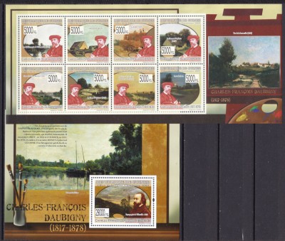 Guineea 2009 pictura Daubigny MI 6919-6926 + bl. 1754 MNH foto