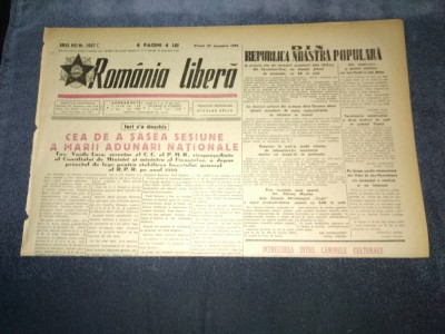 ZIARUL ROMANIA LIBERA 27 IANUARIE 1950 A SASEA SESIUNE A MARII ADUNARI NATIONALE foto