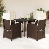 VidaXL Set mobilier de grădină, 5 piese, cu perne, maro, poliratan