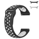 Curea silicon compatibila Samsung Galaxy Watch Ultra2, telescoape Quick Release, 22mm, Negru/Alb