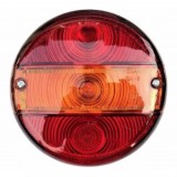 Stop Rotund 140mm LZT290, 12/24V, 4 functii: Pozitie, Frana, Semnalizare, Iluminare numar. Prindere 45mm, Carcasa Negru