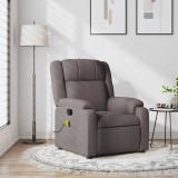 VidaXL Fotoliu de masaj rabatabil, gri taupe, material textil