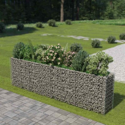 vidaXL Strat &amp;icirc;nălțat gabion, 360 x 50 x 100 cm, oțel galvanizat foto