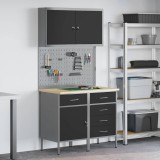 Set de banc de lucru 5 piese din oțel negru