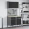 Set de banc de lucru 5 piese din oțel negru