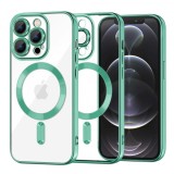 Husa MagSafe pentru Apple iPhone 12 Pro, Techsuit, Luxury Crystal, Verde Deschis