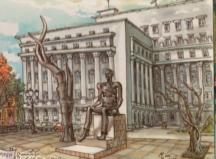 CPIB 12238 BUCURESTI. SENATUL FOSTUL CC al PCR, PIATA REVOLUTIEI, GRAFICA D ROSU