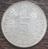 (A858) MONEDA DIN ARGINT GERMANIA - 5 MARK 1966, LIT D, 11,2 GRAME. PURITATE 625, Europa