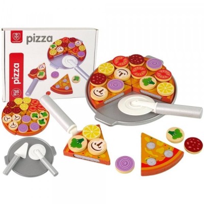 Set de Jucarii din Lemn pentru copii Servire Felii Pizza AK2822 CWT foto