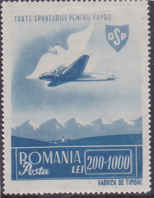 1945 LP 176 ORGANIZATIA SPORTURILOR POPULARE (OSP) - POSTA AERIANA,MNH.