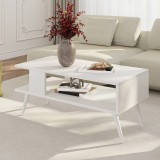 Couchtisch Lycksele 40x90x45 cm Wei&szlig; [en.casa]