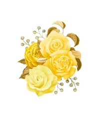 Sticker decorativ Trandafiri, Galben, 65 cm, 3730ST foto