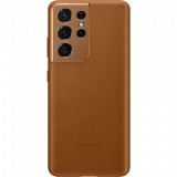 Husa Piele Samsung Galaxy S21 Ultra 5G, Leather Cover, Maro EF-VG998LAEGWW