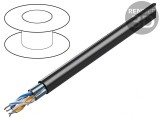 Cablu de Date Ecranat Cupru 2x2x1.3mm Negru