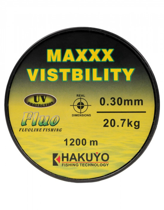 Fir monofilament MAXXX VISIBILITY FLUO, 1200m, 0.37 mm