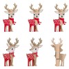 Clesti Decorativi de Crăciun, Lemn, Model Cerbi, 6 cm, Set 6 Bucăți, Oem