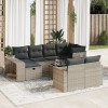 Gossi set canapele de gradina cu perne, 11 piese, gri, poliratan