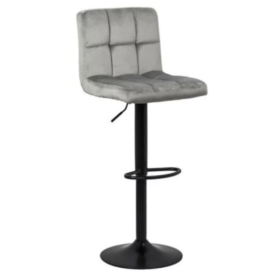 Scaun de bar ABS 191B, catifea, suport picioare, rotatie 360 , cadru metalic, inaltime ajustabila, 100 kg foto