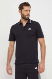 adidas polo de bumbac culoarea negru, uni IC9314