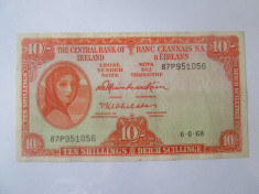 Rara! Irlanda 10 Shillings 1968 foto