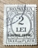(FAV) Timbre Taxa de plata 2 lei (supratipar 8 iunie 1930)